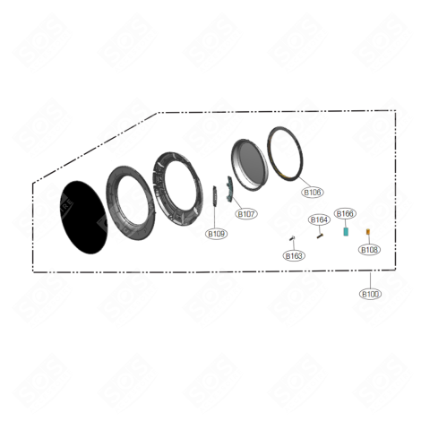 HUBLOT COMPLET ( REPÈRE B100 ) SÈCHE-LINGE - ADC76086431