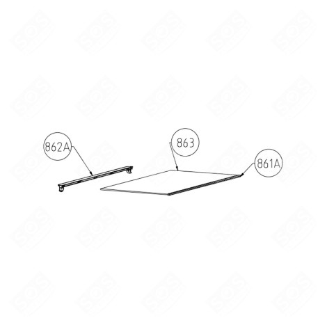 PROFIL AVANT (REPÈRE 861A) RÉFRIGÉRATEUR, CONGÉLATEUR - 5827140500