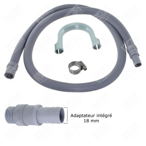 KIT DE RALLONGE DE TUYAU DE VIDANGE UNIVERSEL 18-22MM (L1500MM, RACCORD INTÉGRÉ) LAVE-LINGE - 3666356130067