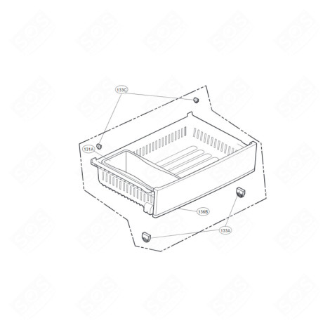 ROULETTE PANIER (REPÈRE 133A) RÉFRIGÉRATEUR, CONGÉLATEUR - AHJ72909001, AHJ73329901