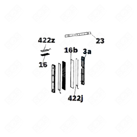 CARTE ÉLECTRONIQUE, MODULE LED ( REPÈRE 422J ) RÉFRIGÉRATEUR, CONGÉLATEUR - 49125001