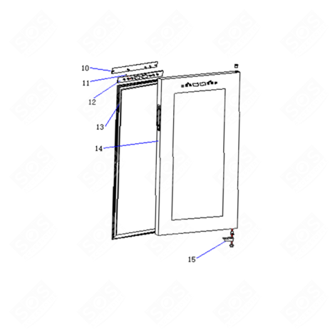 PORTE ( REPÈRE 14 ) CAVE À VIN - KWD4502IB00-S-ZGQ