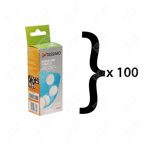 LOT DE 100 PASTILLES DÉTARTRANTES TASSIMO D'ORIGINE CAFETIÈRE, MACHINE À CAFÉ - 00311530