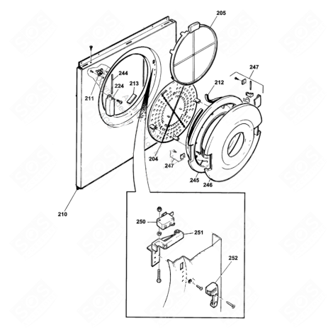 THERMOSTAT 52'C  (REPÈRE 211) SÈCHE-LINGE - C00199469