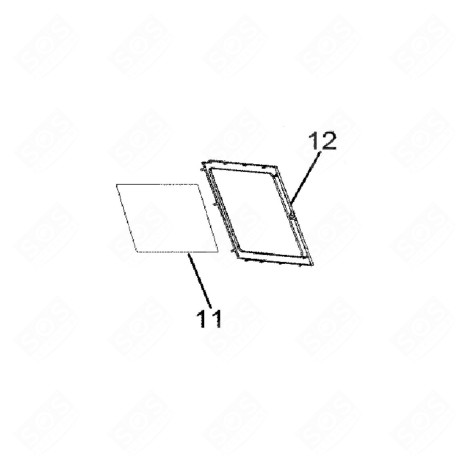 VITRE DE PORTE (REPÈRE 11) FOUR MICRO-ONDES - C00306910, 482000004198