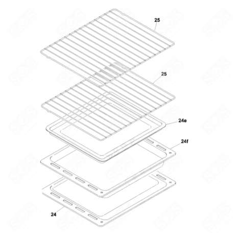 GRILLE (REPÈRE 25) FOUR, CUISINIÈRE - 70033957