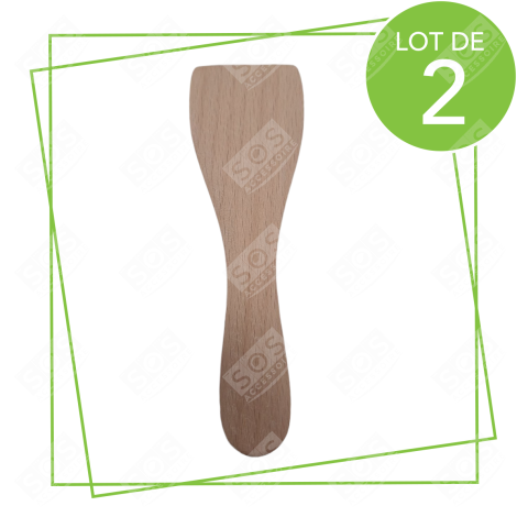 LOT DE 2 PELLES EN BOIS POUR POÊLON, SPATULES RACLETTE  RACLETTE, GRIL, WOK - AS306003