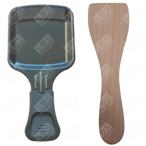 COUPELLE À RACLETTE ET PELLE EN BOIS POUR POÊLON, SPATULE RACLETTE  RACLETTE, GRIL, WOK - AS306002, AS306003