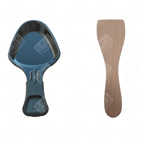 COUPELLE À RACLETTE ET PELLE EN BOIS POUR POÊLON, SPATULE RACLETTE  RACLETTE, GRIL, WOK - AS306001, AS306003