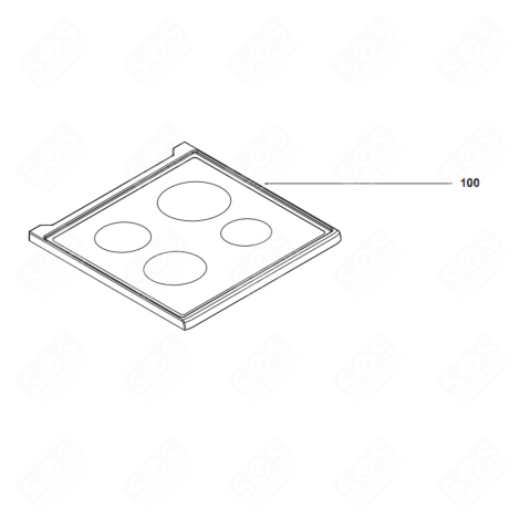 DESSUS VITROCÉRAMIQUE (REPÈRE 100) PLAQUE DE CUISSON - AS0059014