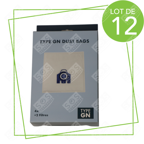 LOT DE 12 SACS À POUSSIÈRE GN COMPATIBLES ASPIRATEUR - 12281680