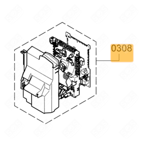 CARTE ÉLECTRONIQUE, MODULE DE PUISSANCE (REPÈRE 0308) LAVE-LINGE - 00747963