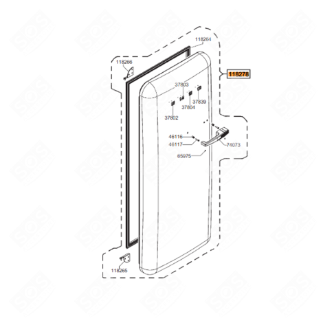 PORTE COMPLÈTE (REPÈRE 118278) RÉFRIGÉRATEUR, CONGÉLATEUR - 696139570