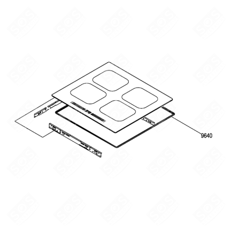 DESSUS VITROCÉRAMIQUE PLAQUE DE CUISSON - C00623614, 488000623614