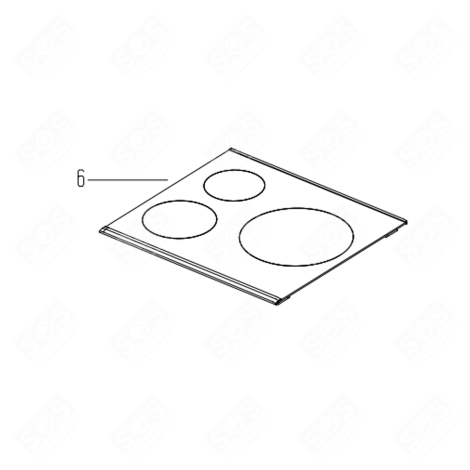 DESSUS VITROCÉRAMIQUE (REPÈRE 6) FOUR, CUISINIÈRE - 4410300404