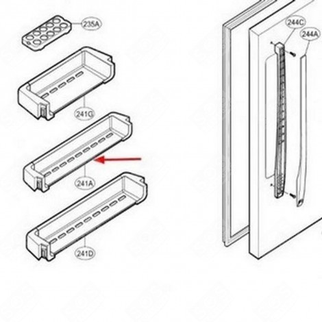 BALCONNET 700X105X100 MM RÉFRIGÉRATEUR, CONGÉLATEUR - MAN37351501