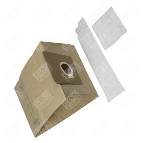 BOITE DE 5 SACS EN PAPIER + 2 FILTRES D'ORIGINE ASPIRATEUR - 00461407