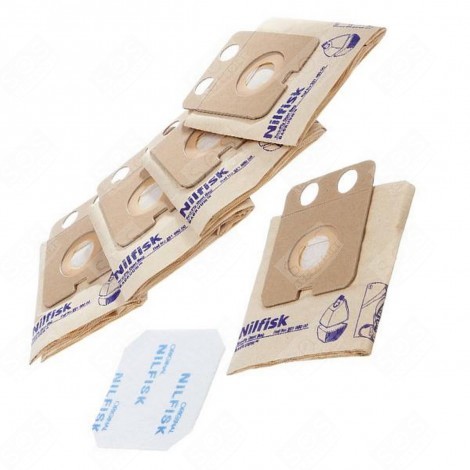 LOT DE 5 SACS PAPIER + 1 PRE FILTRE BACKUUM ASPIRATEUR - 22198000