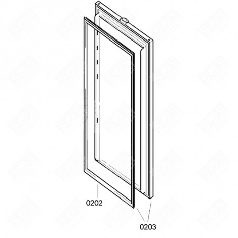 JOINT DE PORTE RÉFRIGÉRATEUR (REPÈRE 0202) D'ORIGINE RÉFRIGÉRATEUR, CONGÉLATEUR - 00241448, 241448