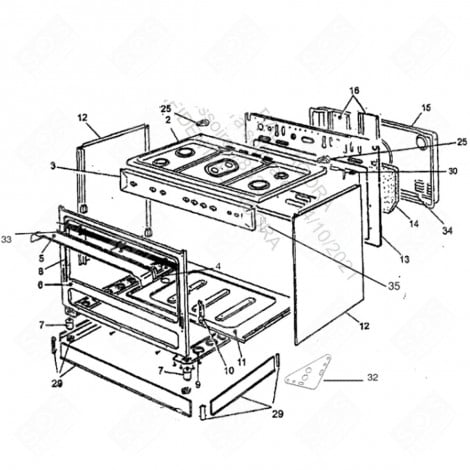 KIT CHARNIÈRE ET SUPPORT D'ORIGINE FOUR, CUISINIÈRE - C00273784, 482000086980