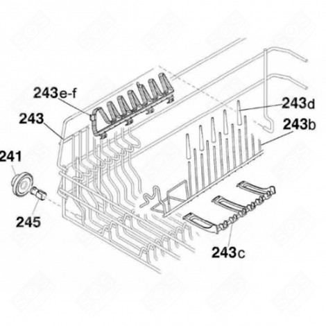 PANIER INFÉRIEUR (REPÈRE 243) LAVE-VAISSELLE - 41046171