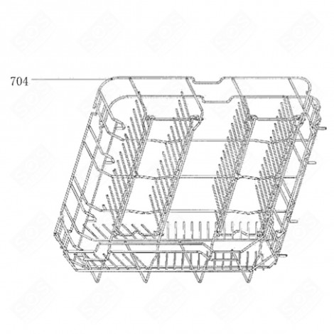 PANIER INFÉRIEUR (REPÈRE 704) LAVE-VAISSELLE - 979087