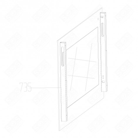 VITRE EXTÉRIEURE (REPÈRE 735) FOUR, CUISINIÈRE - 410930289