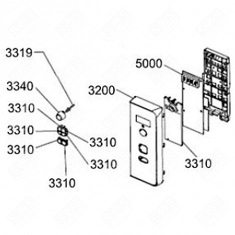 BOUTONS DE COMMANDE (REPÈRE 3310) D'ORIGINE FOUR MICRO-ONDES - 482000012215