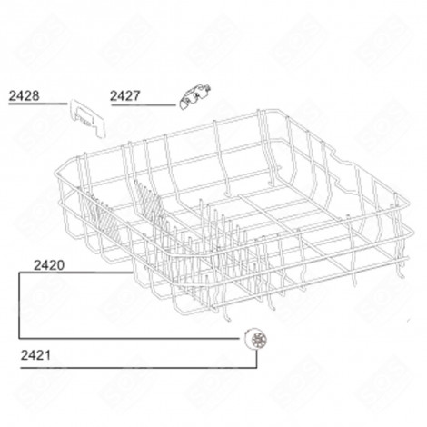 PANIER INFÉRIEUR (REPÈRE 2420) LAVE-VAISSELLE - 1763400319