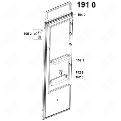 JOINT DE PORTE (REPÈRE 191 0) D'ORIGINE RÉFRIGÉRATEUR, CONGÉLATEUR - 481010674448, C00326078