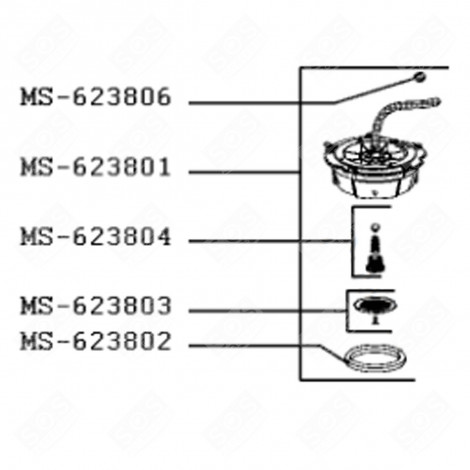 GRILLE + VIS (REPÈRE MS-623803) CAFETIÈRE, MACHINE À CAFÉ - MS-623803