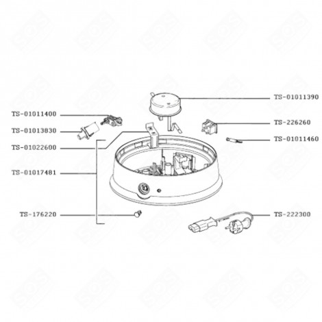 SUPPORT (REPÈRE TS-01022600) RACLETTE, GRIL, WOK - TS-01022600