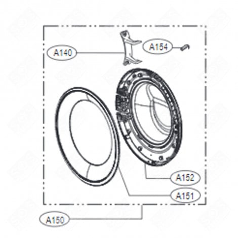 PORTE COMPLÈTE (A150) LAVE-LINGE - ADC74625730, ADC74625701