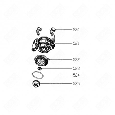 AILETTE POMPE DE LAVAGE REPÈRE 525 LAVE-VAISSELLE - AS0038261