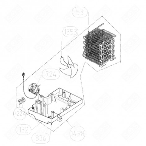 BAC D'ÉVAPORATION (REPÈRE 132) RÉFRIGÉRATEUR, CONGÉLATEUR - 5704250100