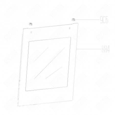 VITRE DE PORTE (REPÈRE 884) FOUR, CUISINIÈRE - 210300851