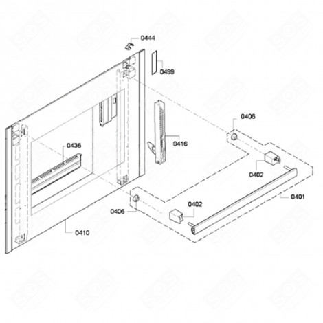 VITRE DE FAÇADE (REPÈRE 0410) D'ORIGINE FOUR, CUISINIÈRE - 00681525, 681525