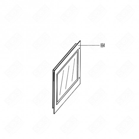 VITRE DE FOUR EXTÉRIEURE REPÈRE 884 593X462 MM FOUR, CUISINIÈRE - 210301316