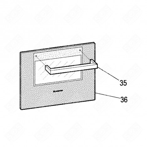 VITRE EXTÉRIEUR REPÈRE 36 D'ORIGINE 595X503 MM FOUR, CUISINIÈRE - C00282642, 482000087978