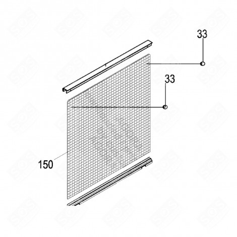 COUVERCLE EN VERRE REPÈRE150 FOUR, CUISINIÈRE - 42804728