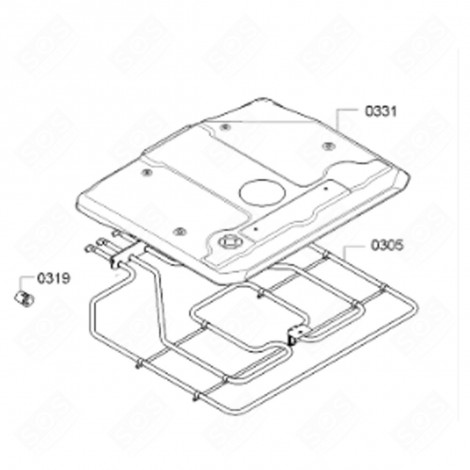 FERMETURE CATALYTIQUE  (REPÈRE 0331) D'ORIGINE FOUR, CUISINIÈRE - 00471267