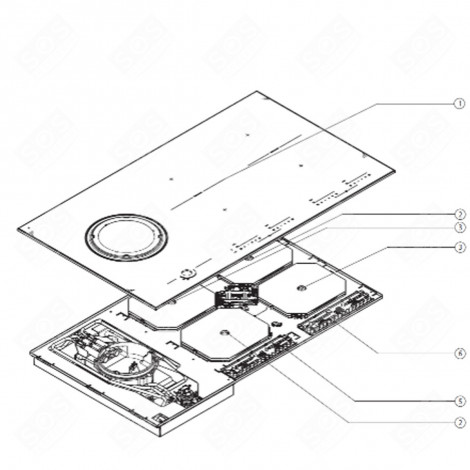 DESSUS VITROCÉRAMIQUE (REPÈRE 1) PLAQUE DE CUISSON - 807789