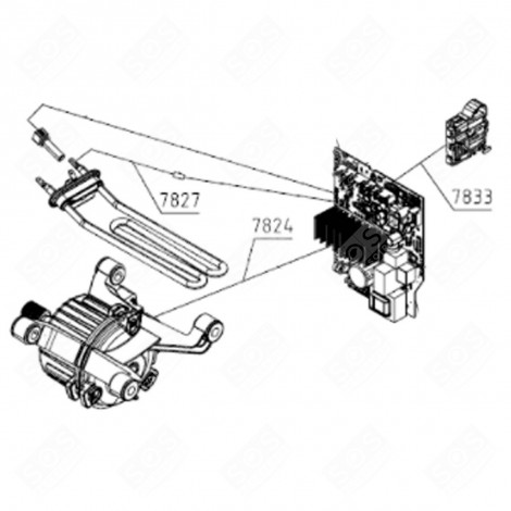 CABLE (REPÈRE 7824) LAVE-LINGE - 561796