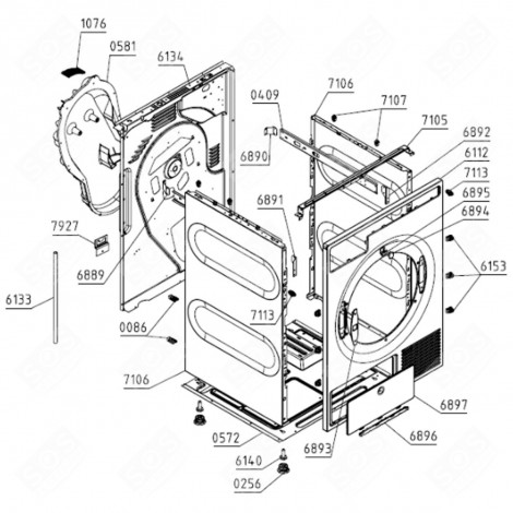 SUPPORT DE COMMANDE DE PORTE TD-75/85 (REPÈRE 6874) SÈCHE-LINGE - 556162