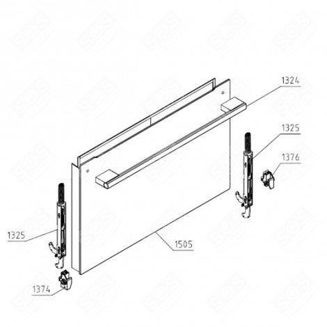 PORTE VITREE 6-7 9005/VZ065 (REPÈRE 1505) FOUR, CUISINIÈRE - 655329