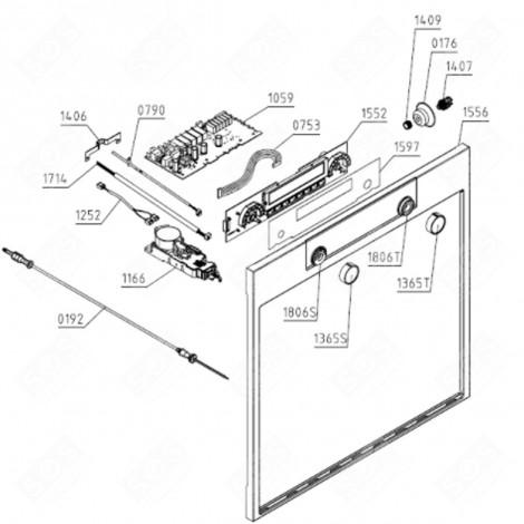 PLATINE DE COMMANDE (REPÈRE 1552) FOUR, CUISINIÈRE - 589637