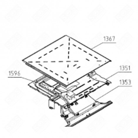 PLAFOND BIO 45 ENS (REPÈRE 1367) FOUR, CUISINIÈRE - 455004