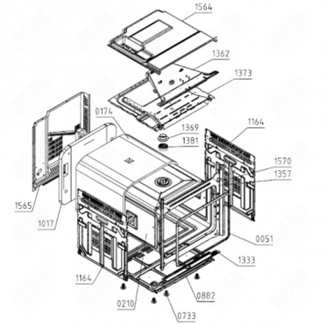 PAROI DE PROTECTION BIO 60 (REPÈRE 1565) FOUR, CUISINIÈRE - 545498