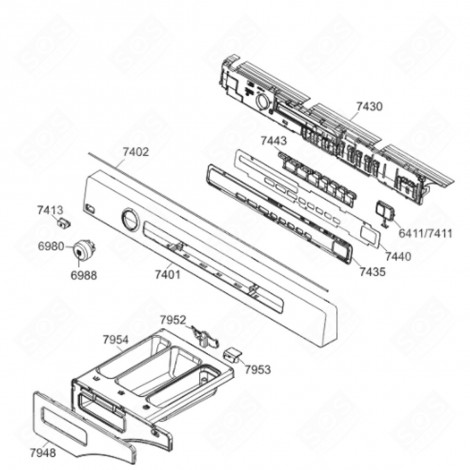 CARTE ÉLECTRONIQUE, MODULE DE PUISSANCE (REPÈRE 7430) LAVE-LINGE - 442975