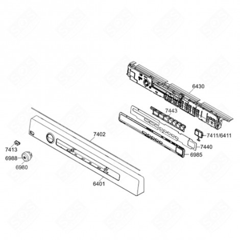 PLATINE ÉLECTRONIQUE (REPÈRE 6430) SÈCHE-LINGE - 442230